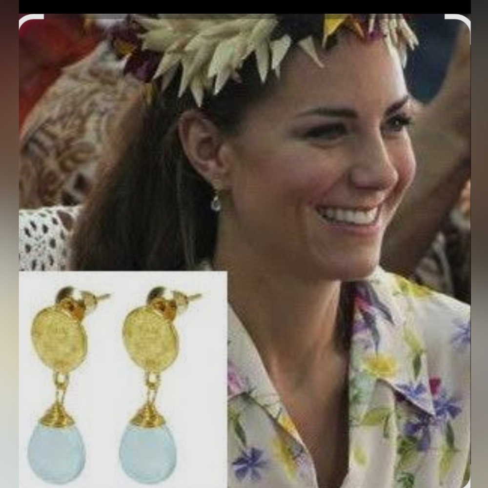 Azuni London Athena Gemstone Drop Earrings